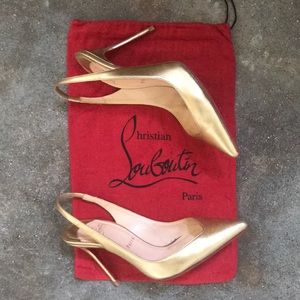 Gold Christian Louboutin Pumps